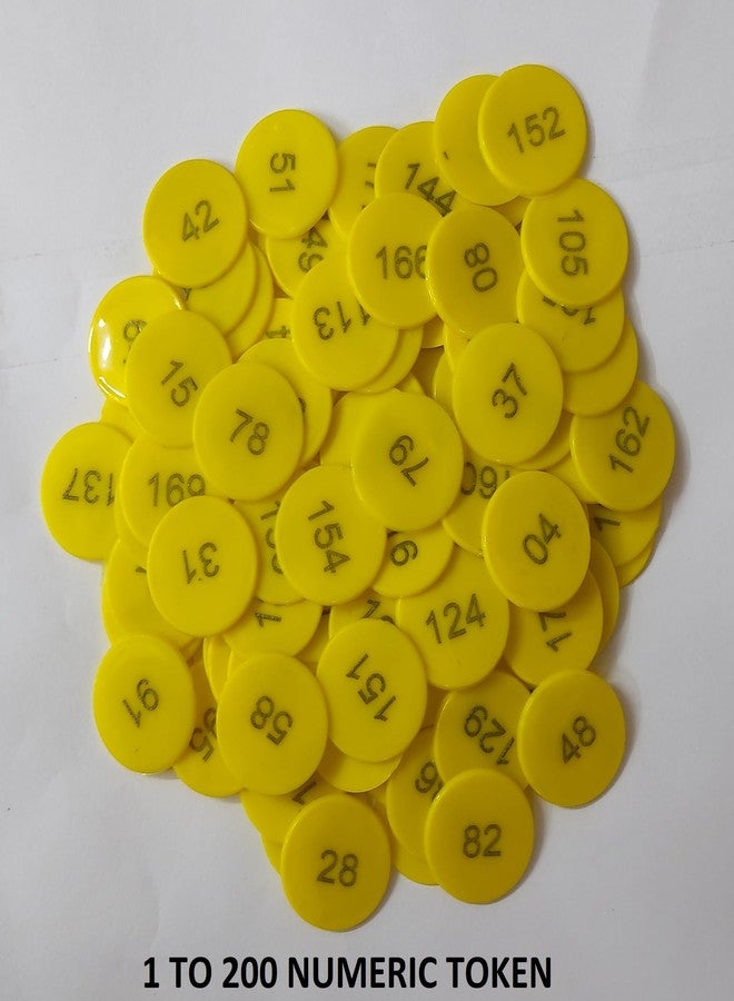 MOREL Embossed 1 to 200 Numerical Plastic Round Shape Token Coin(31MM) USE for Shop, Board Games, Stores, House, School ETC.(Yellow Color), Lifetime GARANTY of Printing - Image 2